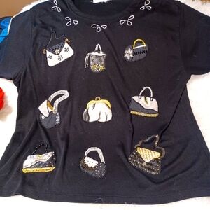 Victorian Woman Purse Top vtg